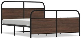 vidaXL Σκελετός Κρεβ. Χωρίς Στρώμα Καφέ Δρυς 150x200 εκ. Μεταλλικό