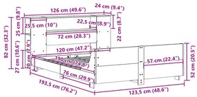 ΣΚΕΛΕΤΟΣ ΚΡΕΒ. ΧΩΡΙΣ ΣΤΡΩΜΑ ΚΑΦΕ ΚΕΡΙΟΥ 120X190 ΕΚ ΜΑΣΙΦ ΠΕΥΚΟ 3323664