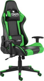 vidaXL Καρέκλα Gaming Περιστρεφόμενη Πράσινη PVC