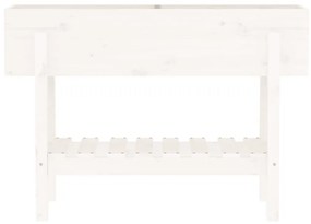 Ζαρντινιέρα Υπερυψωμένη Λευκή 101x30x69 εκ. Μασίφ Ξύλο Πεύκου - Λευκό