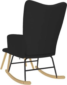 vidaXL Πολυθρόνα Κουνιστή Μαύρη Υφασμάτινη με Υποπόδιο