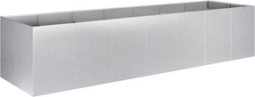VidaXL Γλάστρα Κήπου Ασημί 280 x 80 x 60 εκ Γαλβανισμένος Χάλυβας