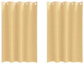 vidaXL Κουρτίνες με κουρτίνες 2 pcs Μπεζ 175x140εκ. Πολυεστέρας