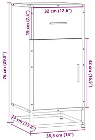 ΡΑΦΙΕΡΑ ΚΑΦΕ ΔΡΥΣ 35,5X35X76 ΕΚ. ΕΠΕΞ. ΞΥΛΟ + ΜΕΤΑΛΛΟ 848959