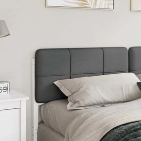 vidaXL Ταπετσαρισμένο κεφαλάρι Λευκό και Ανοιχτό Γκρι 200 cm