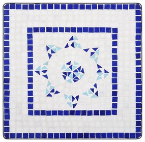 vidaXL Τραπέζι Bistro «Μωσαϊκό» Μπλε/Λευκό 60 εκ. Κεραμικό