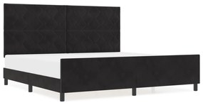 vidaXL Μαύρο Βελούδινο Κρεβάτι 200x200 εκ