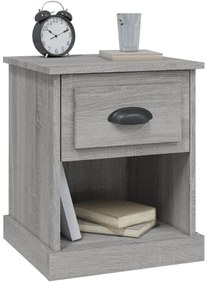 vidaXL Κομοδίνα 2 τεμ. Γκρι Sonoma 39x39x47,5 εκ. Επεξεργασμένο Ξύλο