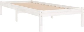vidaXL Πλαίσιο Κρεβατιού Λευκό 75x190 εκ. Μασίφ Ξύλο Small Single