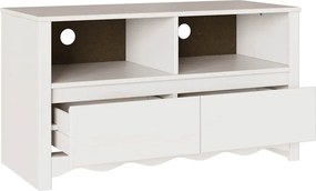 vidaXL Ντουλάπι TV Drammen Λευκό 99 x 43 x 55 εκ. Μασίφ ξύλο πεύκου