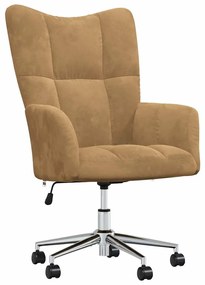 vidaXL Πολυθρόνα Relax Καφέ Βελούδινη