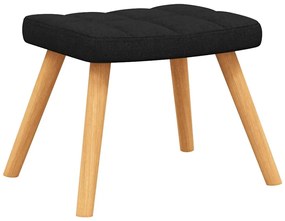 vidaXL Πολυθρόνα Relax Μαύρη Υφασμάτινη με Σκαμπό