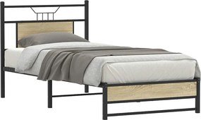 vidaXL Πλαίσιο Κρεβ. Χωρ. Στρώμα Sonoma Δρυς 90 x 190 εκ. Επεξ. Ξύλο