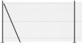 vidaXL Φράχτης από αλυσίδα με στήλες Γκρι 1.2 x 10 m Ατσάλι