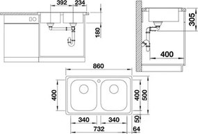 Blanco Dinas 8 (86x50) - Ανοξείδωτος Νεροχύτης Κουζίνας