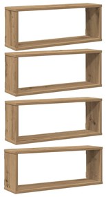 vidaXL Ράφια κύβων τοίχου 4 τεμάχια Artisan Oak Κατασκευασμένο ξύλο