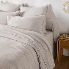 Παπλωματοθήκη από προπλυμένο λινό, Linot Rayé