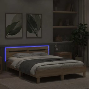 ΠΛΑΙΣΙΟ ΚΡΕΒΑΤΙΟΥ ΜΕ ΚΕΦΑΛΑΡΙ/LED SONOMA ΔΡΥΣ 150X200 ΕΚ. 3207541