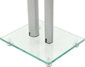 vidaXL Βάσεις Ηχείων Δαπέδου με 2 Στήλες 2 τεμ. Ασημί Ψημένο Γυαλί