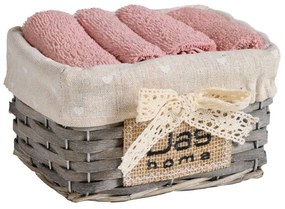 Πετσέτες Σε Καλαθάκι Soft 4003 (Σετ 4τμχ) Nude Das Home Towels Set 30x30cm 100% Βαμβάκι