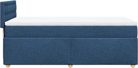 vidaXL Κρεβάτι Boxspring με Στρώμα Μπλε 80x200 εκ. Υφασμάτινο