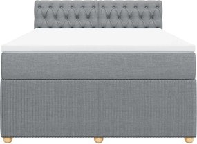 vidaXL Κρεβάτι Boxspring με Στρώμα Αν. Πράσινο 160x200εκ Υφασμάτινο