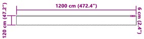 vidaXL Κουρτίνες με κουρτίνες Floral Λευκό 1200 x 120 cm Πολυεστέρας