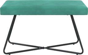 vidaXL παγκάκι Τιρκουάζ 80 x 40 x 45 εκ. Βελούδο