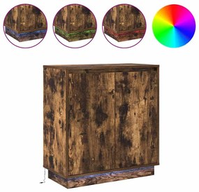 vidaXL Κομοδίνο Καπνιστό Δρύς 71 x 34.5 x 75 εκ. Επεξεργασμένο ξύλο