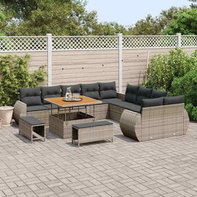 vidaXL Σετ Καναπέ Κήπου 13 pcs Γκρι συνθετικό ρατάν