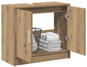 vidaXL ντουλάπι νιπτήρα  ξύλο δρυός 63x29x55 εκ. επεξεργασμένο ξύλο
