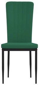 vidaXL Καρέκλες Τραπεζαρίας 4 τεμ. Σκούρο Πράσινο Βελούδινες