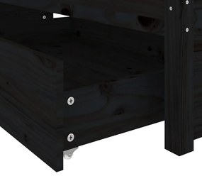vidaXL Πλαίσιο Κρεβατιού Με Συρτάρια Μαύρο 140 x 190 εκ.