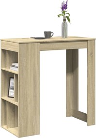 vidaXL Τραπέζι Μπαρ με Ράφια Sonoma Δρυς 102x50x103,5εκ Επεξ. Ξύλο
