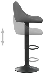 vidaXL Σκαμπό Μπαρ 2 τεμ. Σκούρο Γκρι Βελούδινα