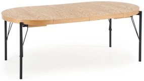 60-22228 INFERNO extension table, color: natural oak / black DIOMMI V-PL-INFERNO-ST, 1 Τεμάχιο