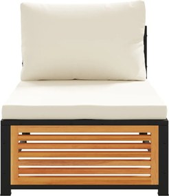 vidaXL Καναπές Κήπου Χωρίς Μπράτσα Μασίφ Ακακία με Μαξιλάρια