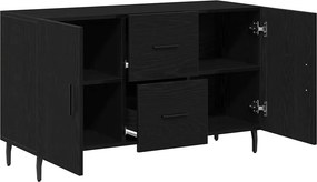 vidaXL Πλαϊνό γραφείο Μαύρη Οξυά 100 x 36 x 60 εκ. Επεξεργασμένο Ξύλο