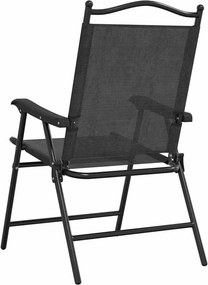 vidaXL Πτυσσόμενες καρέκλες 2 τεμ. Melange Grey Steel και Textilene
