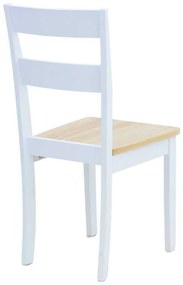 Καρέκλα York pakoworld σε λευκή-φυσική απόχρωση 39.5x47.5x89εκ