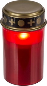 Κερί Αφιέρωσης Με LED Κόκκινο/Χρυσό Πλαστικό 7x12.5cm Μπαταρίας