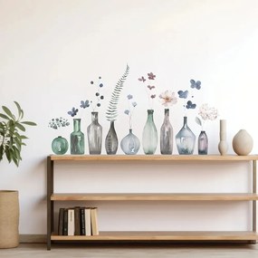 Flowers in Bottles αυτοκόλλητα τοίχου (44241)