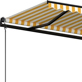 vidaXL Τέντα Συρόμενη Αυτόματη Κίτρινο / Λευκό 500x350 εκ.