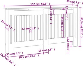 vidaXL Καλύμματα Καλοριφέρ 2 τεμ. Λευκά 152 εκ. από Επεξεργασμένο Ξύλο