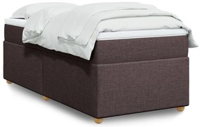 vidaXL Κρεβάτι Boxspring με Στρώμα Σκούρο Καφέ 90x190 εκ. Υφασμάτινο