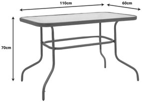 Τραπεζαρία Valor-Obbi σετ 5τεμ pe καφέ-μέταλλο 110x60x70εκ
