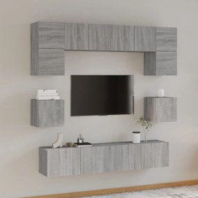 vidaXL Σετ Επίπλων Τηλεόρασης 8 Τεμ. Γκρι Sonoma Επεξεργασμένο Ξύλο