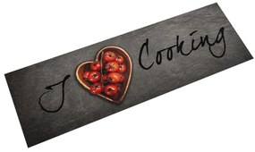 vidaXL Χαλί Κουζίνας Πλενόμενο Επιγραφή Cooking 45x150 εκ. Βελούδο