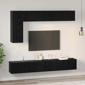 vidaXL Σετ επίπλου τηλεόρασης 6 pcs Μαύρη Οξυά Επεξεργασμένο ξύλο