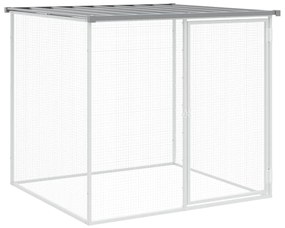 vidaXL Κοτέτσι - Κλουβί με Στέγη Αν. Γκρι 1003x98x90 εκ. Γαλβ. Ατσάλι